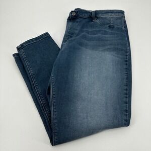 Laurie Felt Silky Ankle Skinny Jeans Vital Stretch Blue Medium Wash XL Slimming